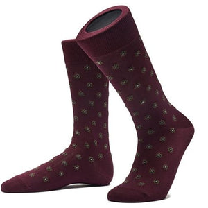 Edward Max - Burgundy Shield Socks - The Suitcase