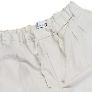 Amauri - Neutral Linen Pleated  Pants - The Suitcase