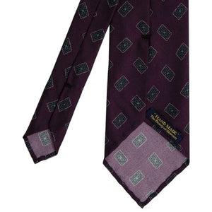Mannergram - Purple Medallion Printed Handmade Silk Tie - The Suitcase