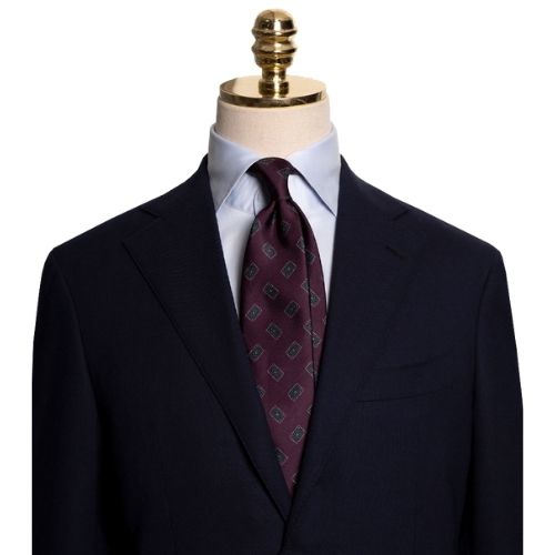 Mannergram - Purple Medallion Printed Handmade Silk Tie - The Suitcase