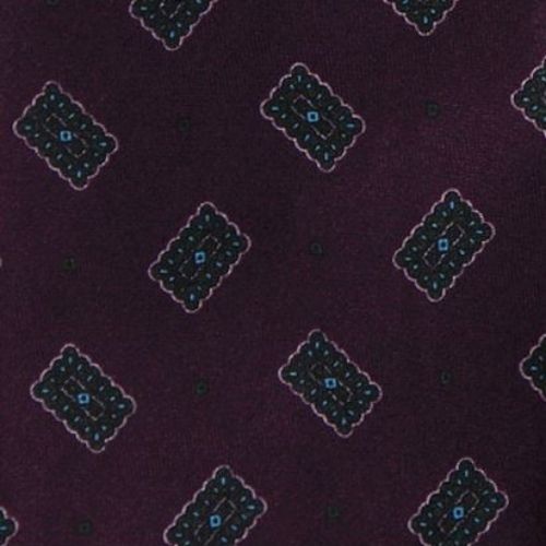 Mannergram - Purple Medallion Printed Handmade Silk Tie - The Suitcase