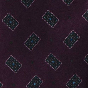 Mannergram - Purple Medallion Printed Handmade Silk Tie - The Suitcase