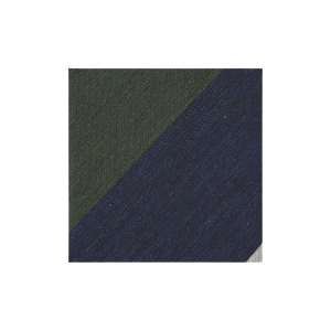 Mannergram - Navy Olive Grey Stripe Silk Tie - 3 Fold - The Suitcase