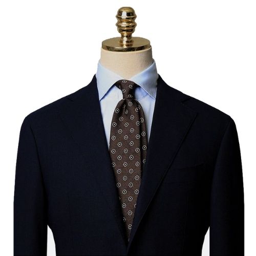 Mannergram - Brown Jacguard Floral Printed Silk Tie - 3 Fold - The Suitcase