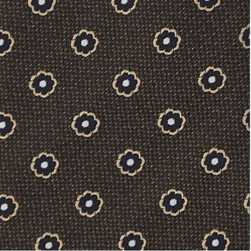Mannergram - Brown Jacguard Floral Printed Silk Tie - 3 Fold - The Suitcase