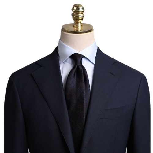 Mannergram - Navy Wine Arabesque Pattern Silk Tie - 3 Fold - The Suitcase