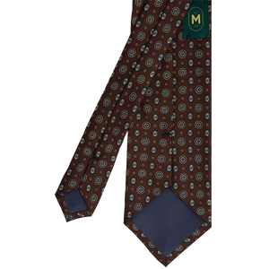 Mannergram - Brown Floral Printed Silk Tie - 3 Fold - The Suitcase