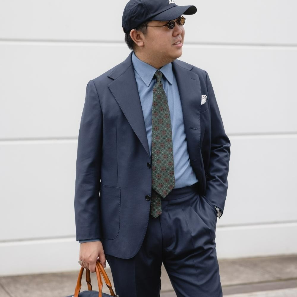 Mannergram - Dark Green Floral Printed Silk Tie - 3 Fold - The Suitcase