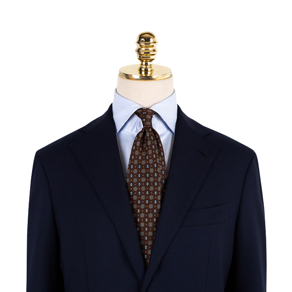 Mannergram - Brown Floral Printed Silk Tie - 3 Fold - The Suitcase