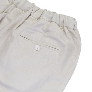Amauri - Neutral Linen Pleated  Pants - The Suitcase