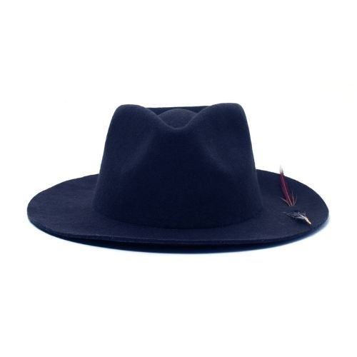 Tasteless Hat Co. - Navy Plume Fedora - The Suitcase