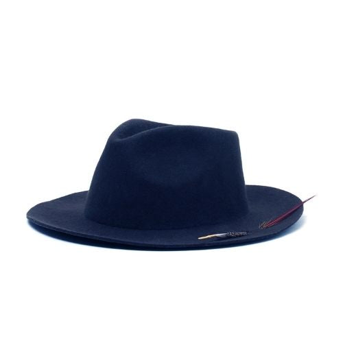 Tasteless Hat Co. - Navy Plume Fedora - The Suitcase