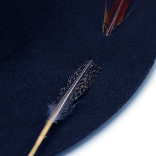 Tasteless Hat Co. - Navy Plume Fedora - The Suitcase