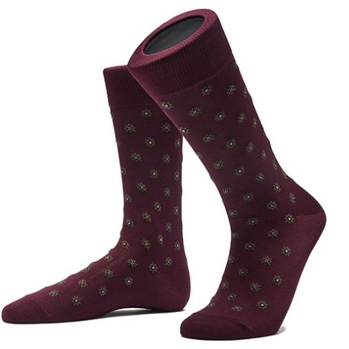 Edward Max - Burgundy Shield Socks - The Suitcase