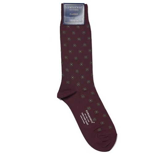 Edward Max - Burgundy Shield Socks - The Suitcase
