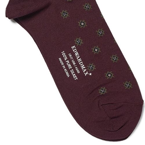 Edward Max - Burgundy Shield Socks - The Suitcase