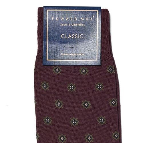 Edward Max - Burgundy Shield Socks - The Suitcase