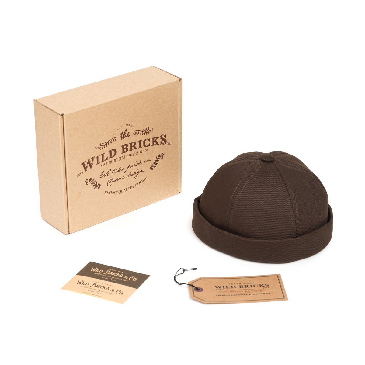 Wild Bricks - Dark Brown Brimless Cap - The Suitcase