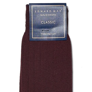 Edward Max - Burgundy Stripe Socks - The Suitcase