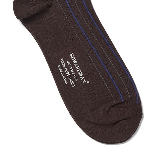 Edward Max - Brown And Blue Stripe Socks - The Suitcase