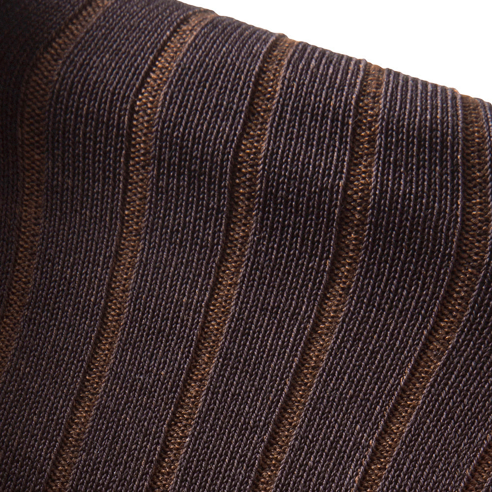 Edward Max - Brown Stripe Socks - The Suitcase