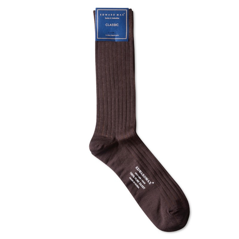 Edward Max - Brown Stripe Socks - The Suitcase