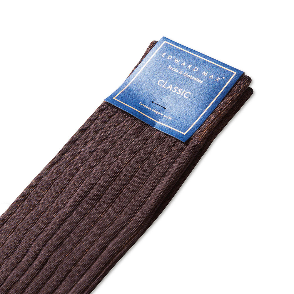 Edward Max - Brown Stripe Socks - The Suitcase