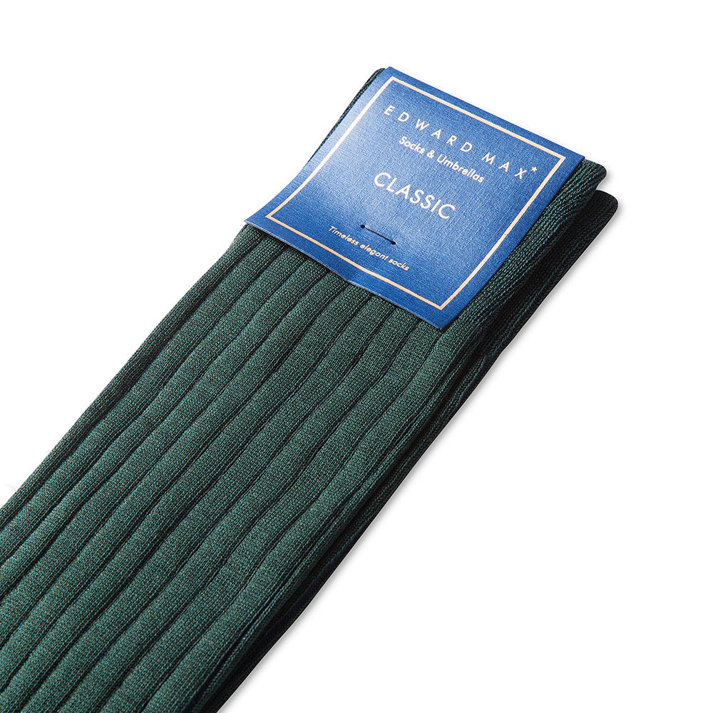Edward Max - Dark Green Stripe Socks - The Suitcase