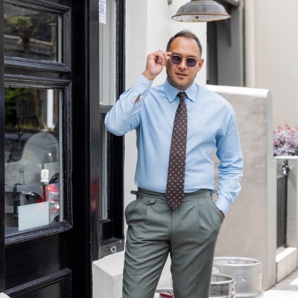 Mannergram - Brown Jacguard Floral Printed Silk Tie - 3 Fold - The Suitcase