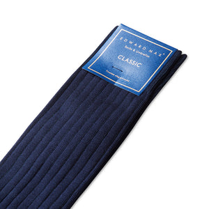 Edward Max - Navy Stripe Socks - The Suitcase