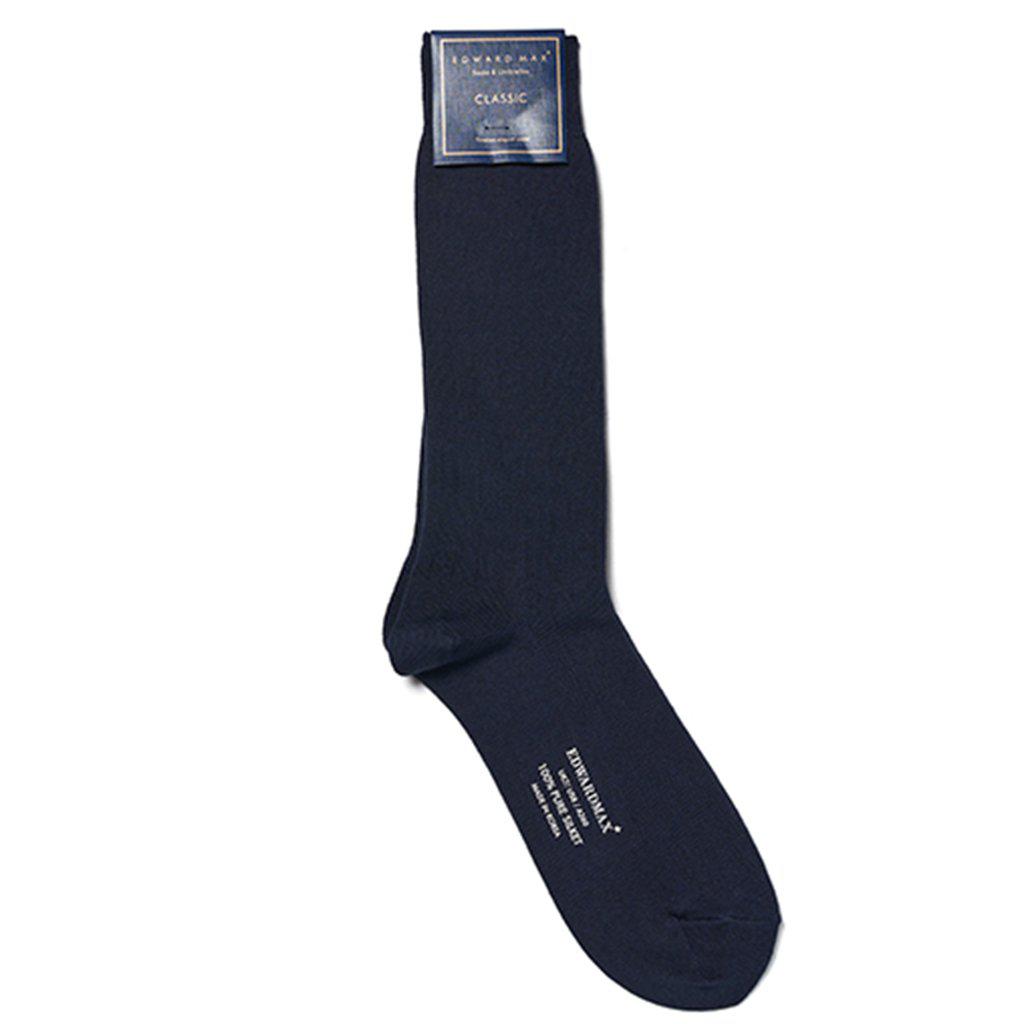 Edward Max - Navy Stripe Socks - The Suitcase